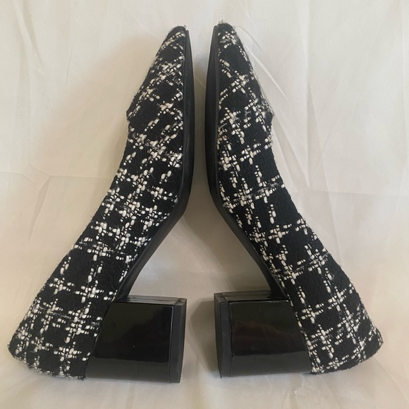 Ann Taylor Factory Black and White Tweed Pointy Toe, Block Heels, Women’s Size 9 - Picture 7 of 11